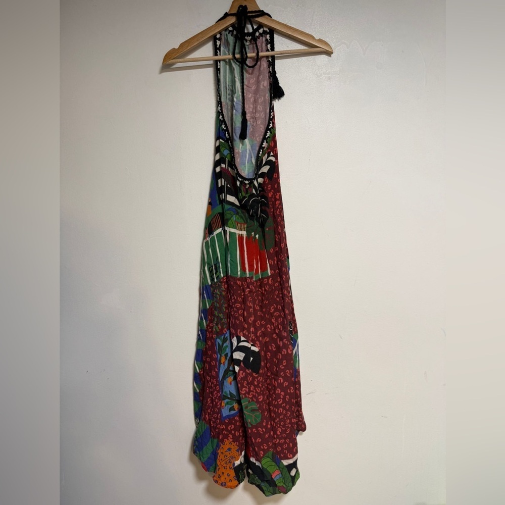 FARM Rio Jungle Scene Halter Maxi Dress – Size P (Small) - Picture 5 of 10